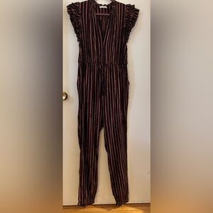 Ulla Johnson Elio Jumpsuit, Copper w/ Metallic Gold Stripe. Size 12